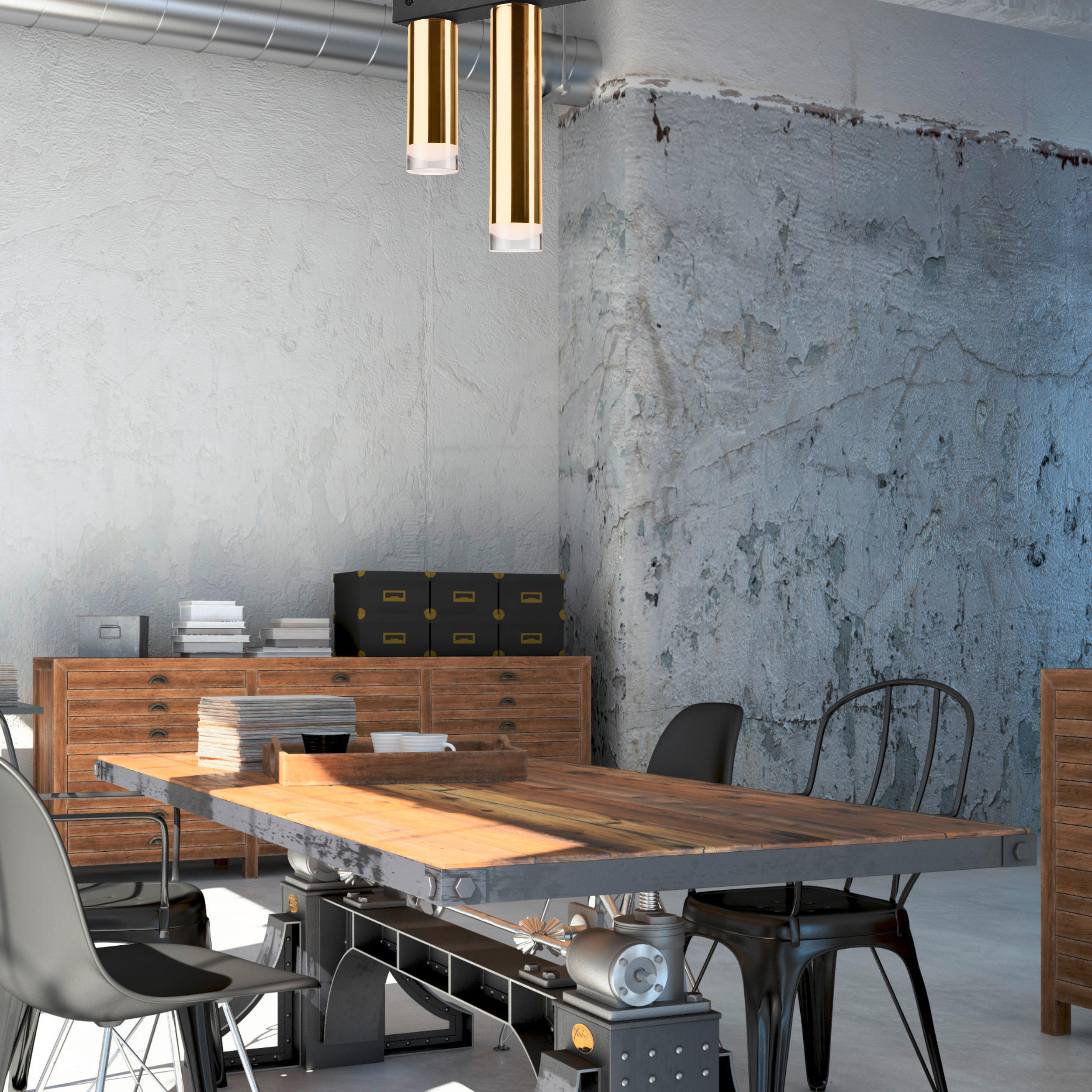DECKENLEUCHTE    32/28/50 cm  - Goldfarben, Design, Kunststoff/Metall (32/28/50cm)