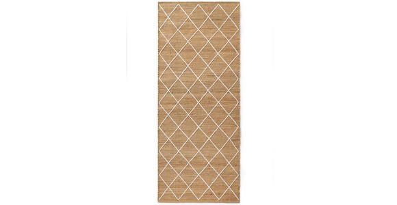 LÄUFER 80/200 cm Kunu Weiß, Sandfarben - Sandfarben/Weiß, Basics, Textil (80/200cm) - Novel