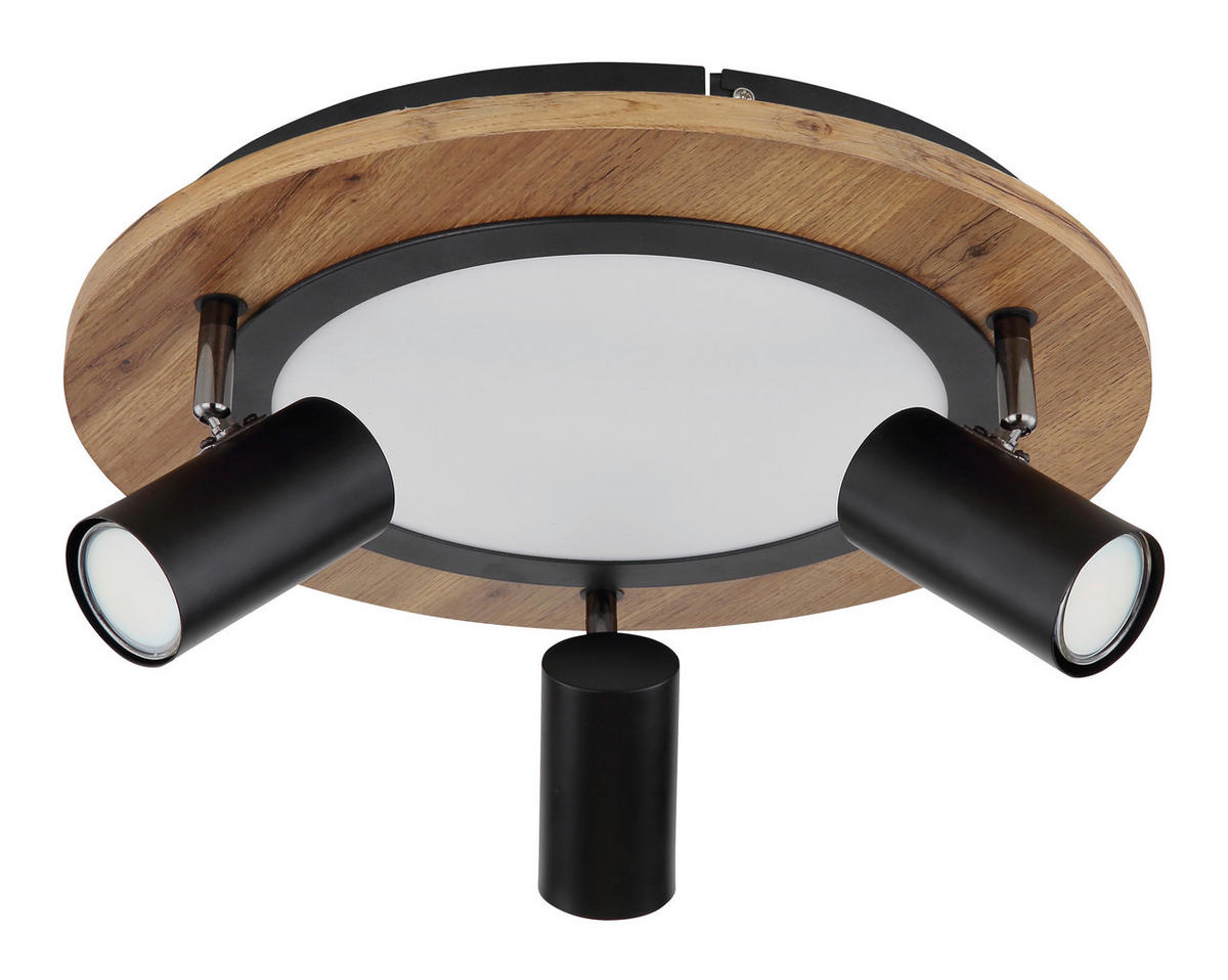 PLAFONIERĂ CU LED - opal/maro închis, Design, plastic/metal (40/18cm)