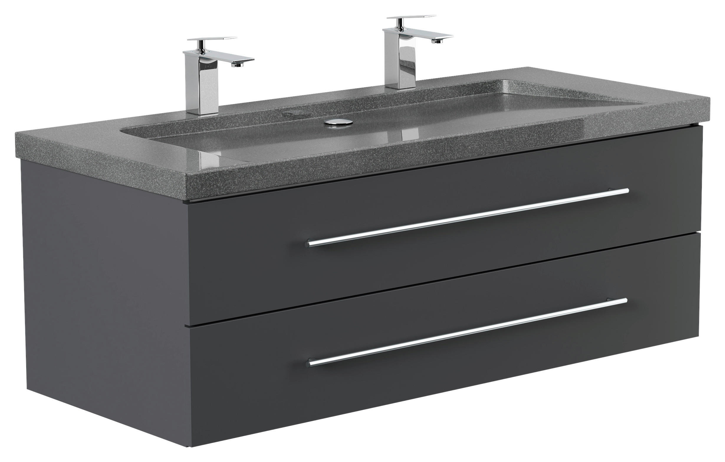 WASCHTISCHKOMBI 130 cm  - Graphitfarben, Basics, Holzwerkstoff/Stein (130cm) - MID.YOU