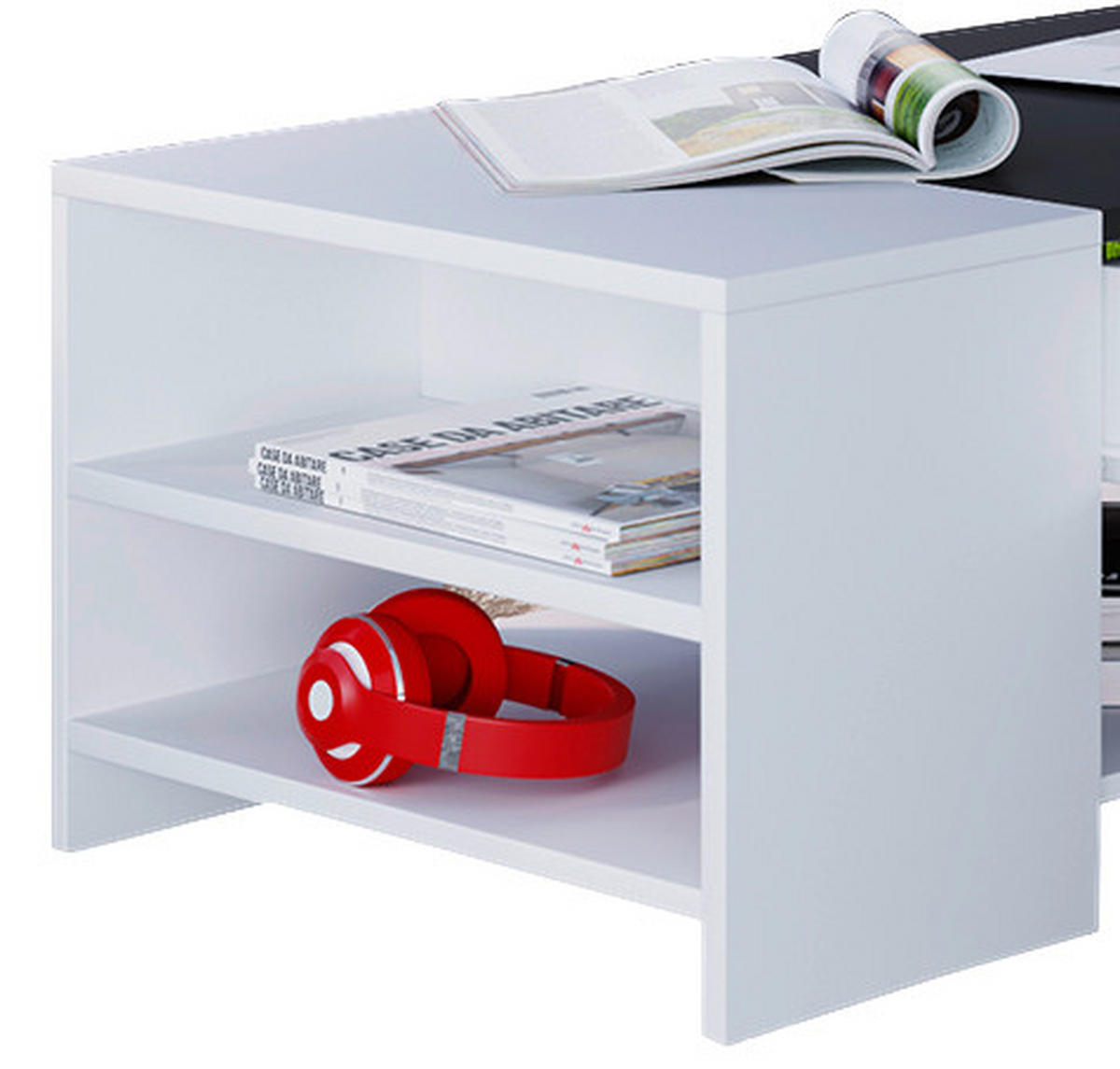 COUCHTISCH in Holzwerkstoff 100/50/35 cm  - Weiss/Schwarz, Basics, Holzwerkstoff (100/50/35cm) - MID.YOU