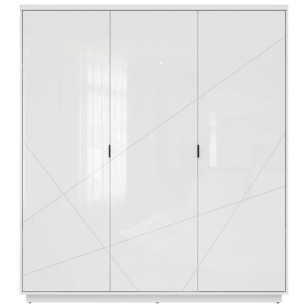 Thumbnail - Mid.you Drehtürenschrank, Weiß, Weiß Hochglanz, Holzwerkstoff, 4 Fächer, 180x200.5x56.5 cm, FSC Mix, Schlafzimmer, Kleid...