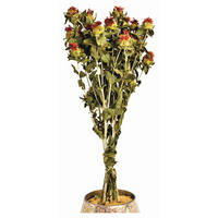 TROCKENBLUMENSTRAUSS  - Orange/Grün, Basics, Naturmaterialien (50cm)