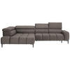 ECKSOFA Greige Webstoff  - Greige/Schwarz, Design, Textil/Metall (216/300cm) - Welnova