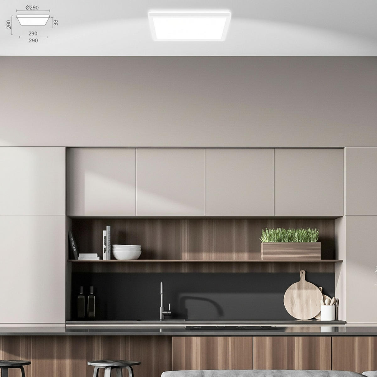 LED-DECKENLEUCHTE Tava A 29/29/3 cm   - Weiß, Basics, Kunststoff (29/29/3cm) - Briloner
