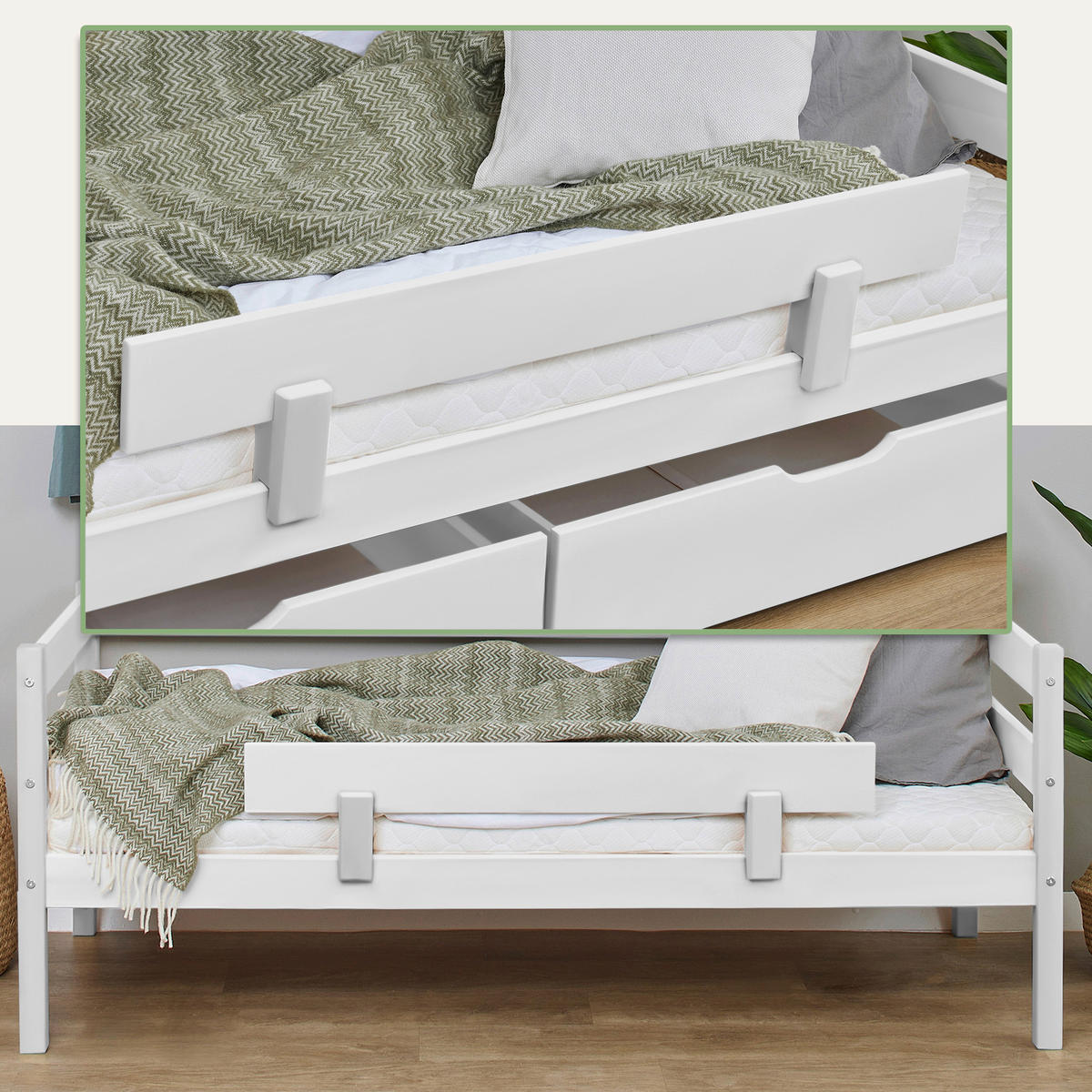 BETTSCHUTZGITTER  - Weiß, MODERN, Holz (100/22,5/4cm) - MID.YOU