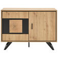 KOMMODE  in 110/78/40 cm  - Eichefarben/Schwarz, LIFESTYLE, Holzwerkstoff/Metall (110/78/40cm) - Xora