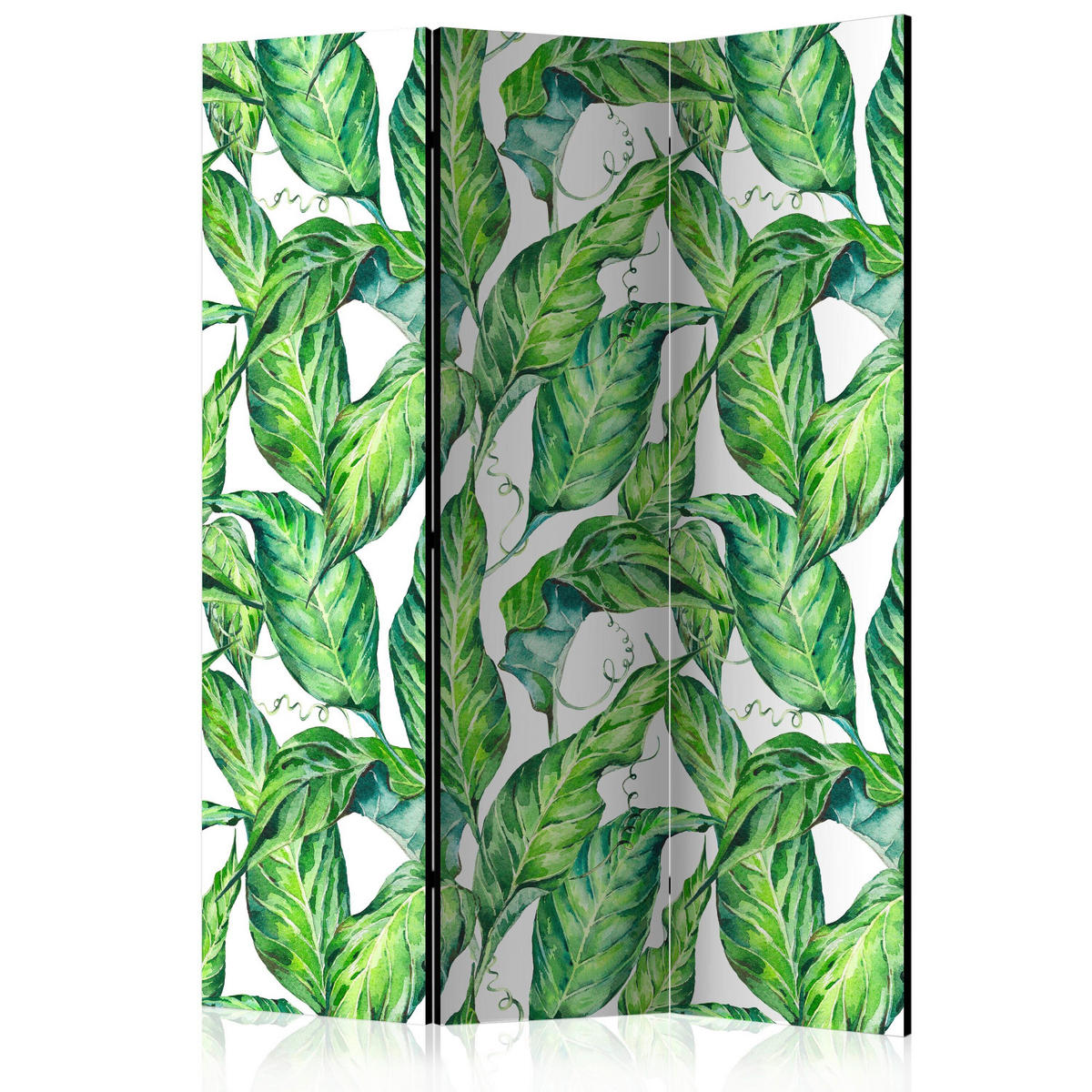 PARAVENT mit 3  Flügel - Weiß/Hellgrün, Basics, Holz/Textil (135/172/3cm) - artgeist