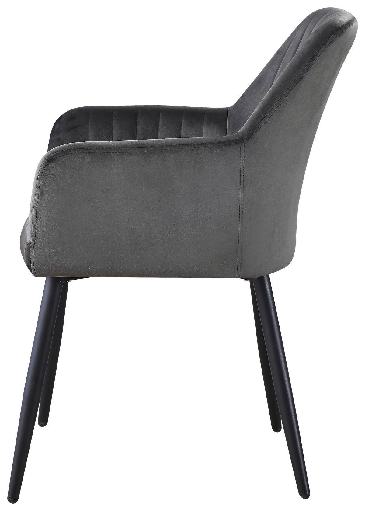 ARMLEHNSTUHL  in Eisen Samt  - Schwarz/Grau, MODERN, Holz/Textil (63/85/63cm) - MID.YOU