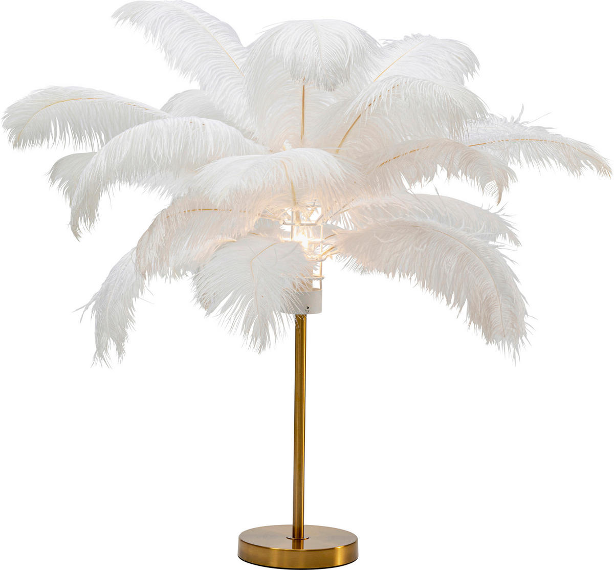 STOLNÍ LAMPA, E27, 50/60/50 cm - bílá/barvy zlata, Trend, kov/textil (50/60/50cm) - Kare-Design