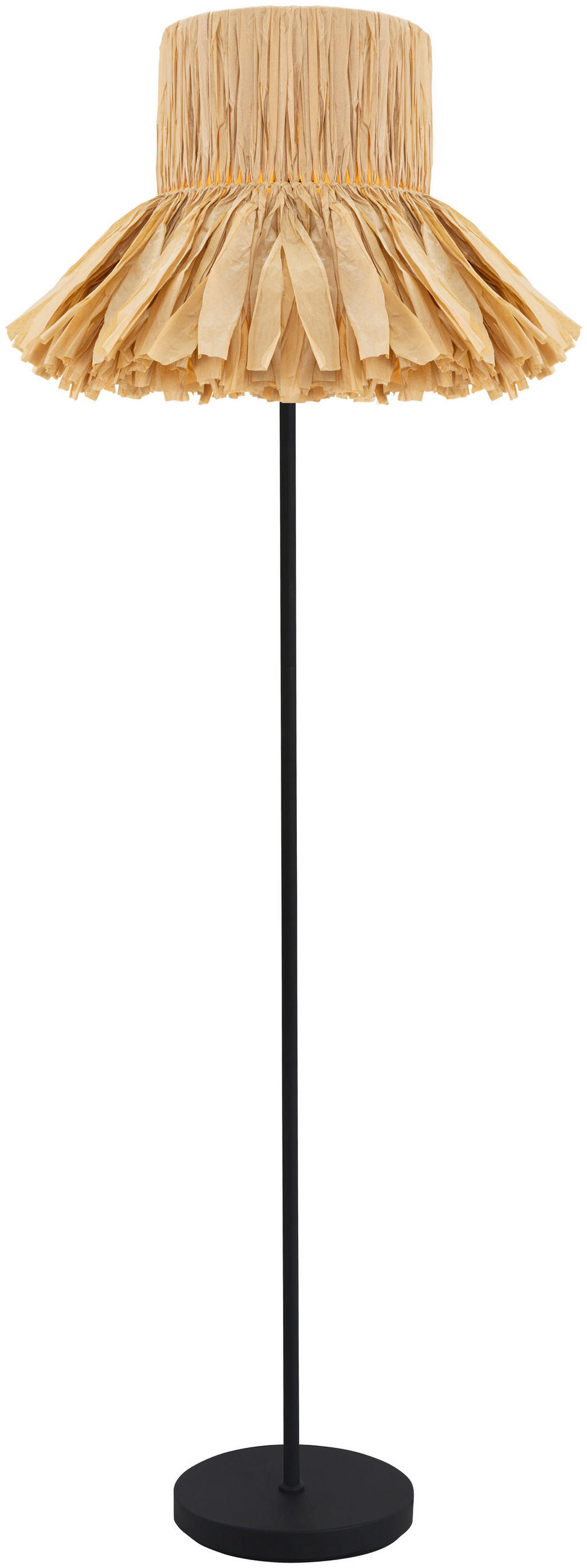 STEHLEUCHTE 50/150 cm    - Schwarz/Naturfarben, Design, Papier/Metall (50/150cm) - Collet's Monde