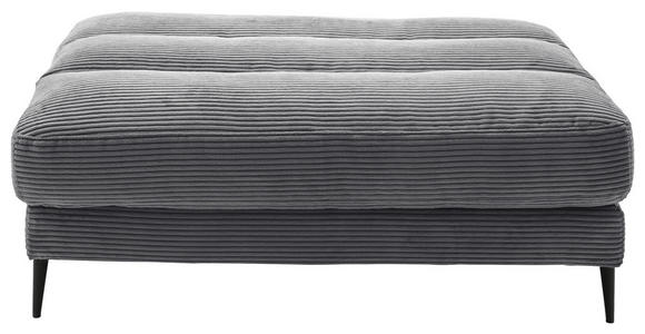 HOCKERBANK 90/83/125 cm Cord Dunkelgrau Metall  - Dunkelgrau/Schwarz, Design, Textil/Metall (90/83/125cm) - Dieter Knoll