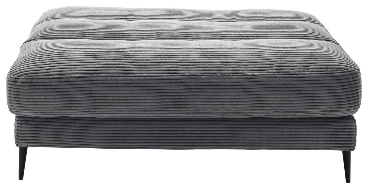 HOCKERBANK 90/83/125 cm Cord Dunkelgrau Metall  - Dunkelgrau/Schwarz, Design, Textil/Metall (90/83/125cm) - Dieter Knoll