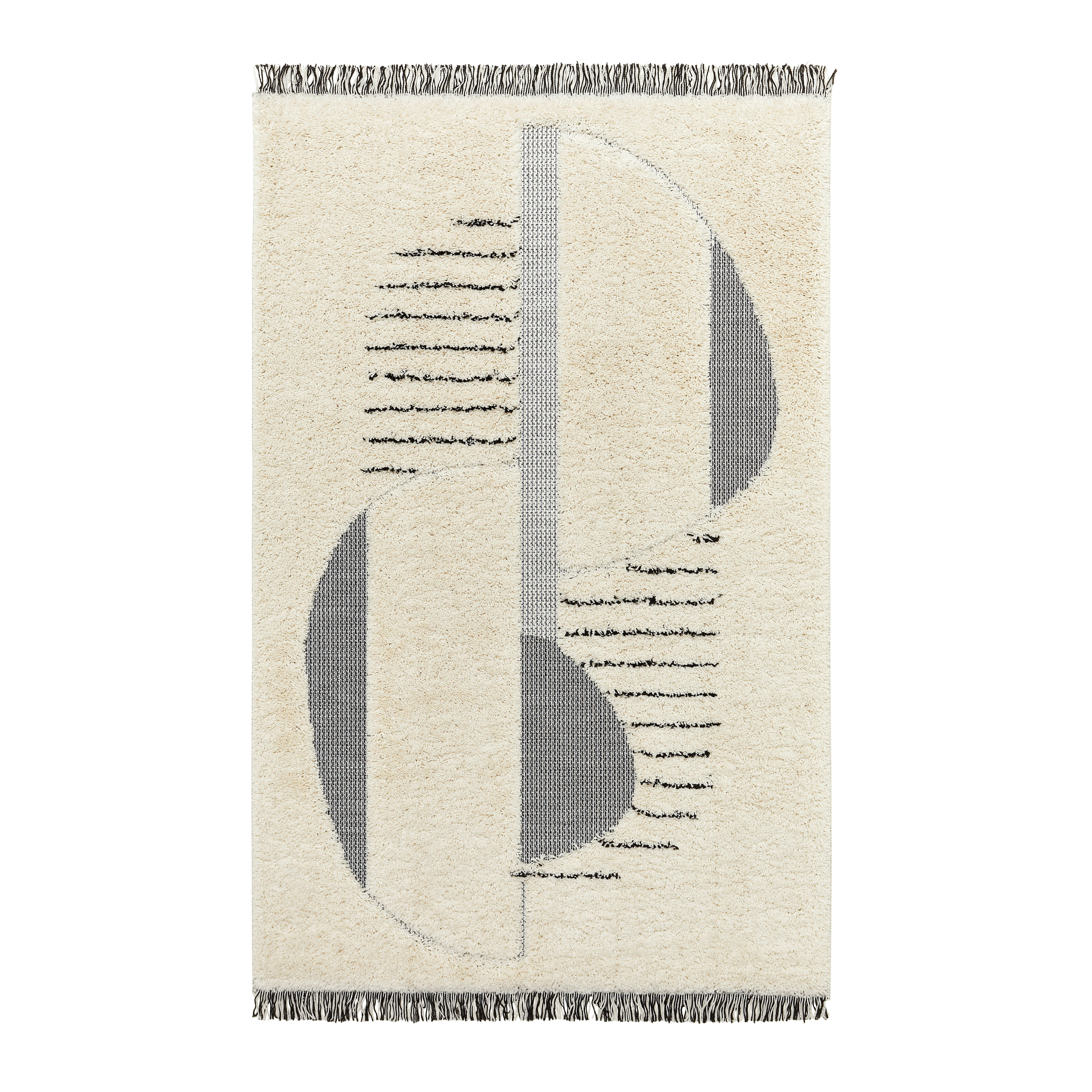 WEBTEPPICH 135/190 cm  - Creme/Schwarz, Design, Textil (135/190cm) - Novel