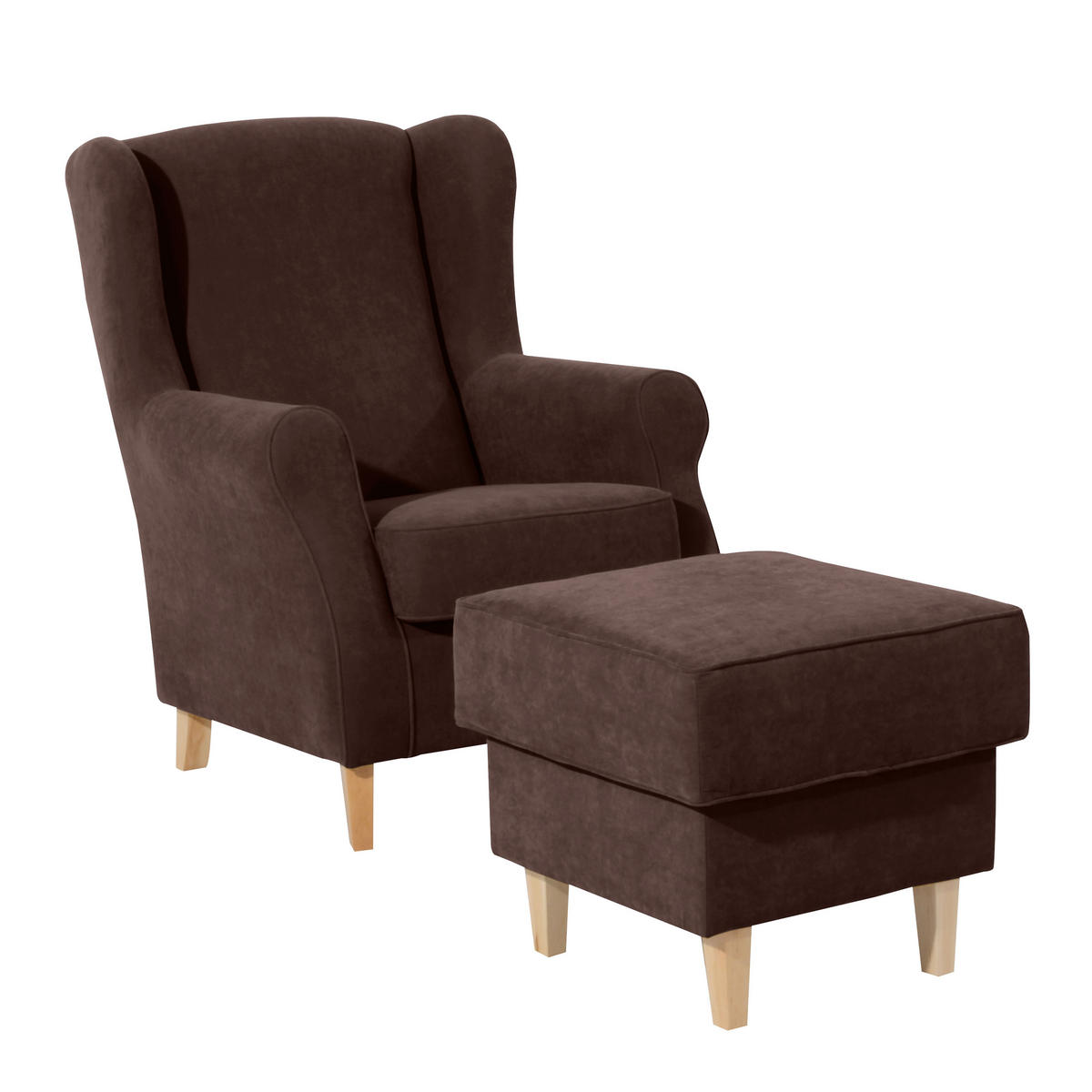 HOCKER in Textil Braun  - Buchefarben/Braun, Design, Holz/Textil (53/45/53cm) - Max Winzer