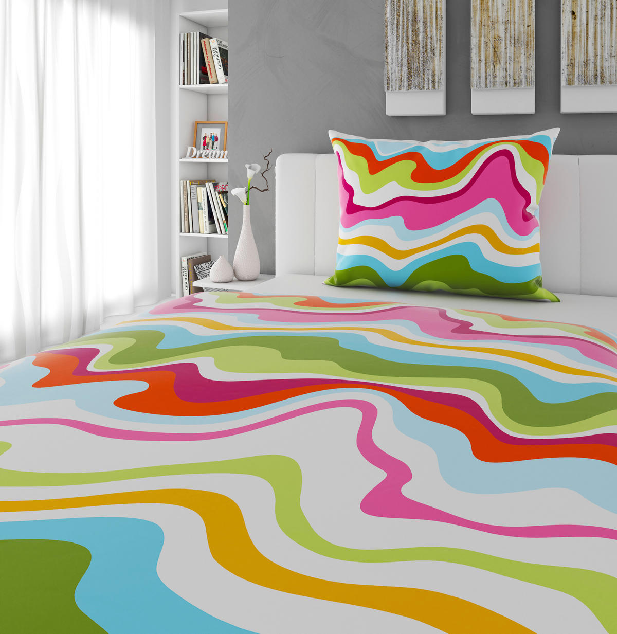 POSTEĽNÁ BIELIZEŇ, satén, viacfarebná, 140/200 cm - viacfarebná, Trend, textil (140/200cm) - Esposa