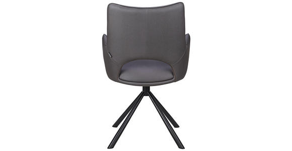 ARMLEHNSTUHL  Sitzfläche 360° drehbar, inklusive Armlehnen Mikrofaser  - Dunkelgrau/Schwarz, Design, Textil/Metall (59/88,5/62cm) - Carryhome