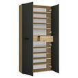 SCHUHSCHRANK 90/195/35 cm  - Anthrazit/Silberfarben, Basics, Holzwerkstoff/Kunststoff (90/195/35cm) - Xora