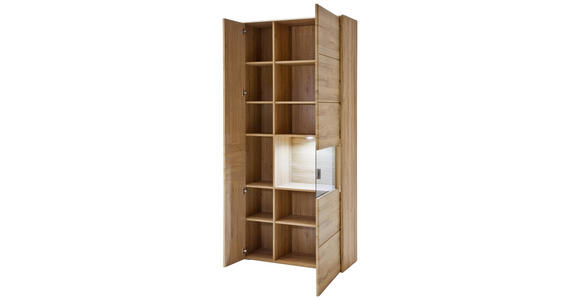 VITRINE in Eichefarben - Eichefarben/Grau, KONVENTIONELL, Holzwerkstoff/Metall (94/206/39cm) - Cantus