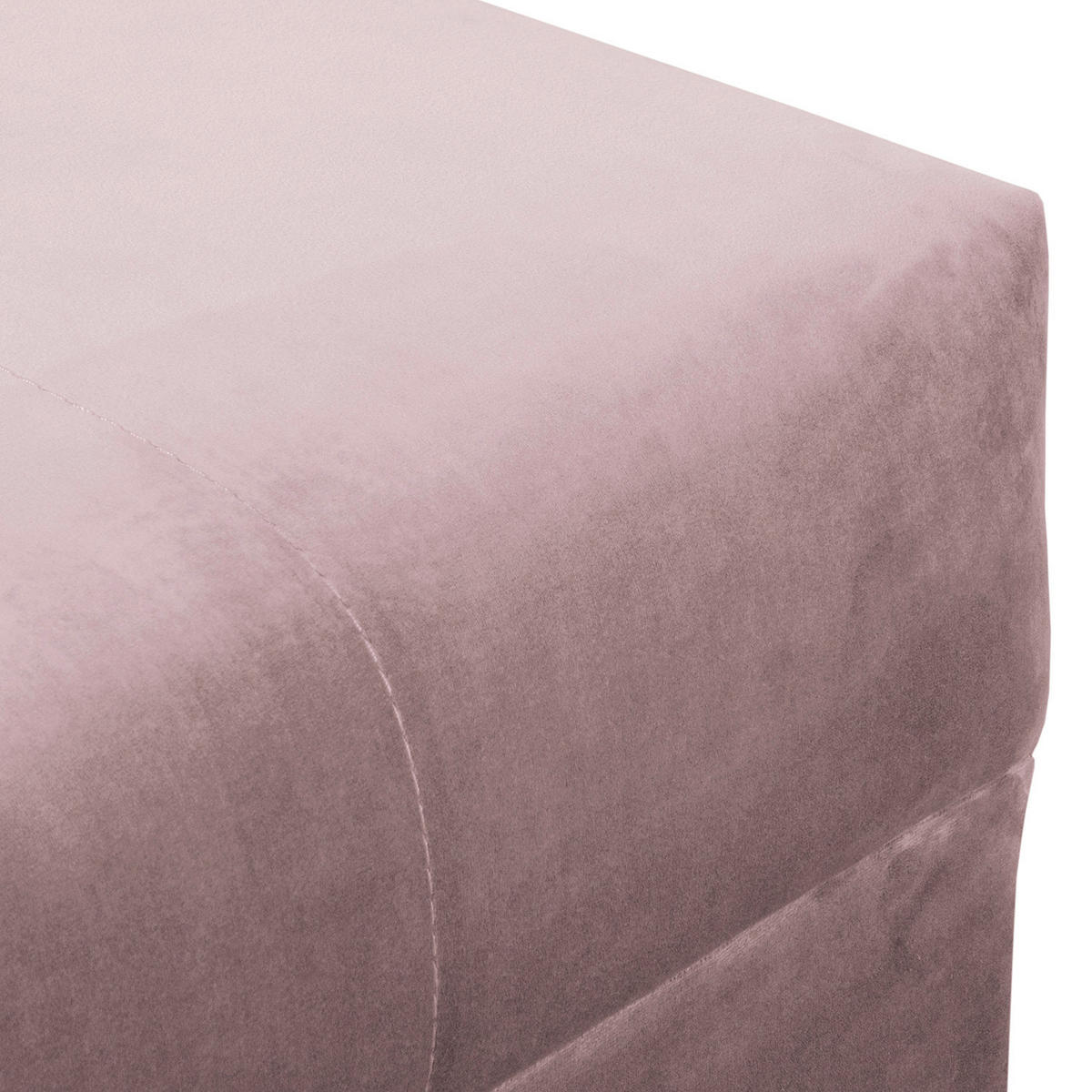 ECKSOFA inkl. Hocker Ariella Rosa Samt Rückenkissen, Hocker  - Naturfarben/Rosa, Design, Holz/Textil (231/161cm) - Livetastic