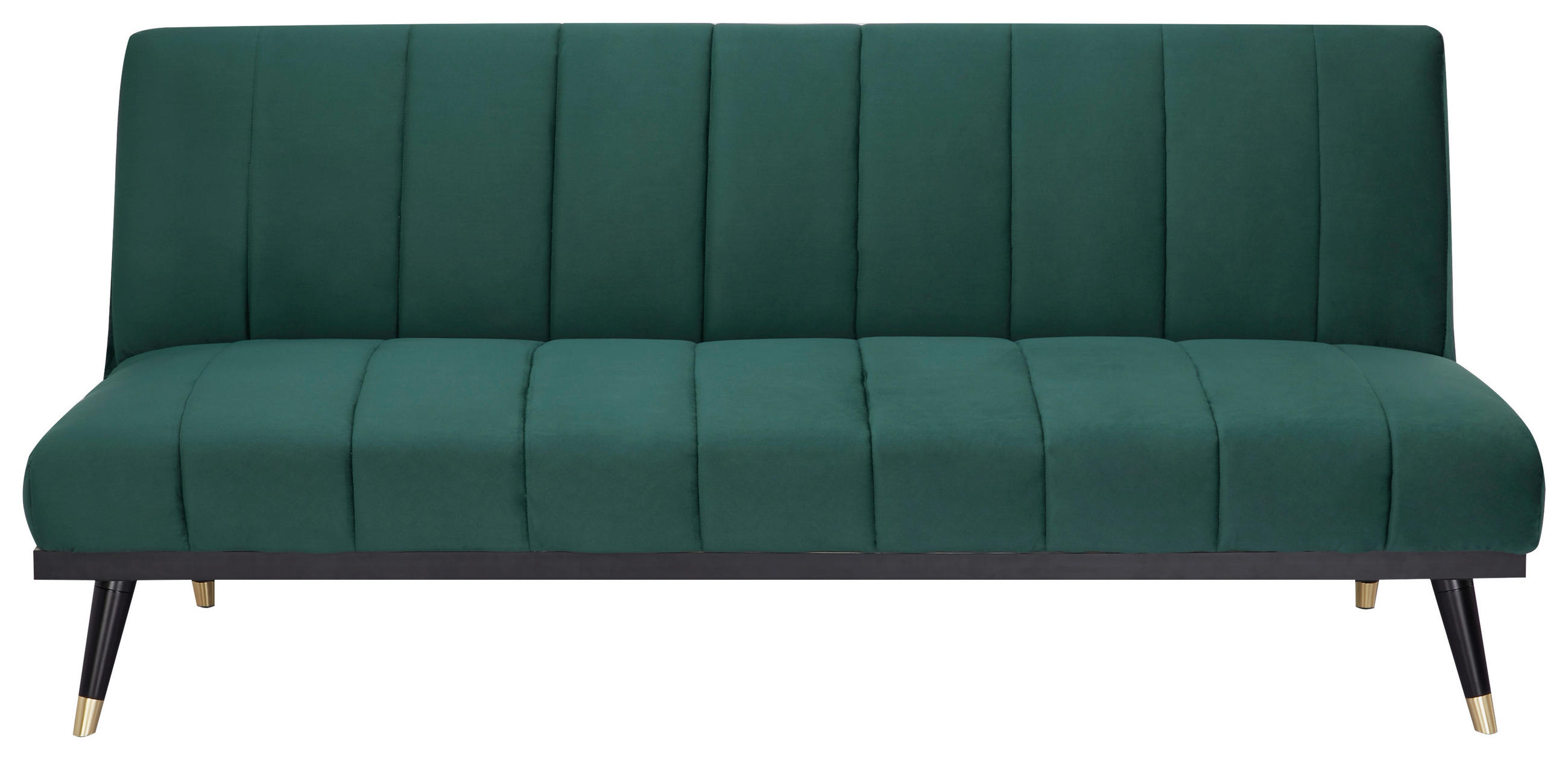 SCHLAFSOFA in Velours Grün  - Schwarz/Grün, MODERN, Holz/Textil (181/82/83cm) - MID.YOU