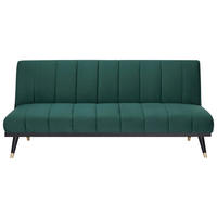 SCHLAFSOFA  in Velours Grün  - Schwarz/Grün, MODERN, Holz/Textil (181/82/83cm) - MID.YOU