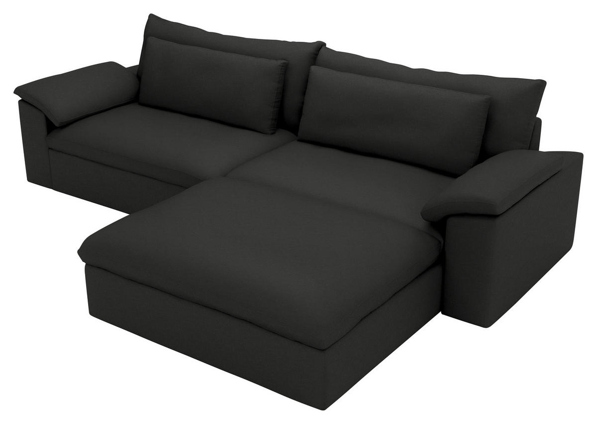 ECKSOFA  Webstoff Anthrazit  - Anthrazit/Schwarz, Modern, Kunststoff/Textil (306/198cm) - Carryhome