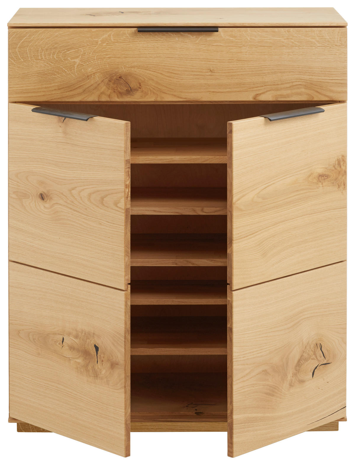SCHUHSCHRANK  in 85/103/38 cm  - Eichefarben/Schwarz, Natur, Holz/Metall (85/103/38cm) - Linea Natura