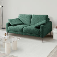 2-SITZER-SOFA Webstoff Blau, Gelb, Rot, Weiss  - Blau/Weiss, Design, Textil/Metall (157/85/92cm) - Livetastic