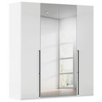DREHTÜRENSCHRANK 201/223/61 cm,  in Weiß, Weiß Hochglanz, 4-türig  - Chromfarben/Weiß Hochglanz, Basics, Glas/Holzwerkstoff (201/223/61cm) - Novel