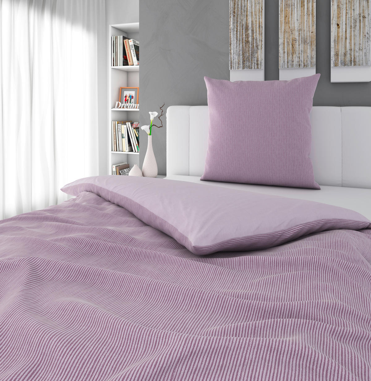 WENDEBETTWÄSCHE Satin 155/220 cm  - Mauve, Basics, Textil (155/220cm) - Bio:Vio