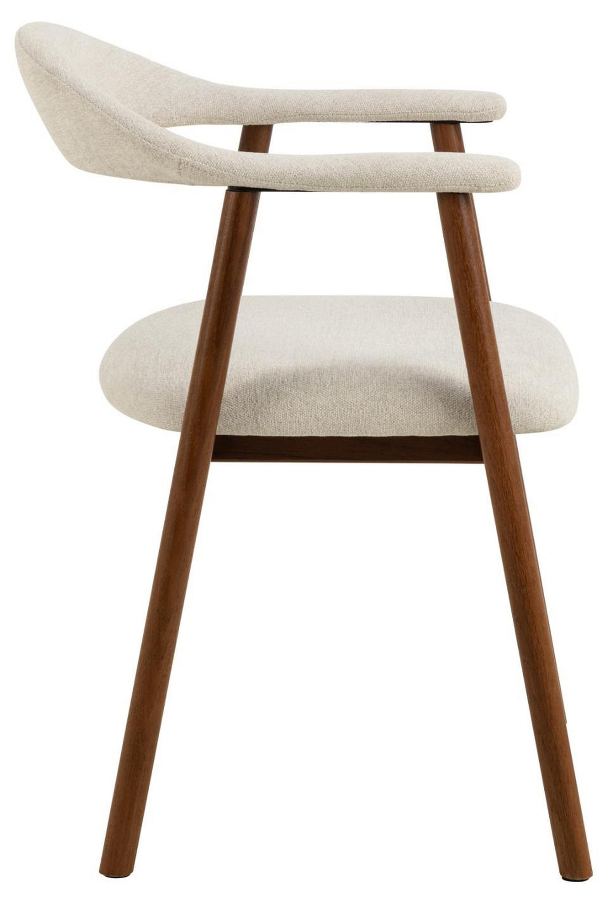 ARMLEHNSTUHL  in Flachgewebe  - Beige/Walnussfarben, MODERN, Holz/Textil (56/75,5/54cm) - MID.YOU