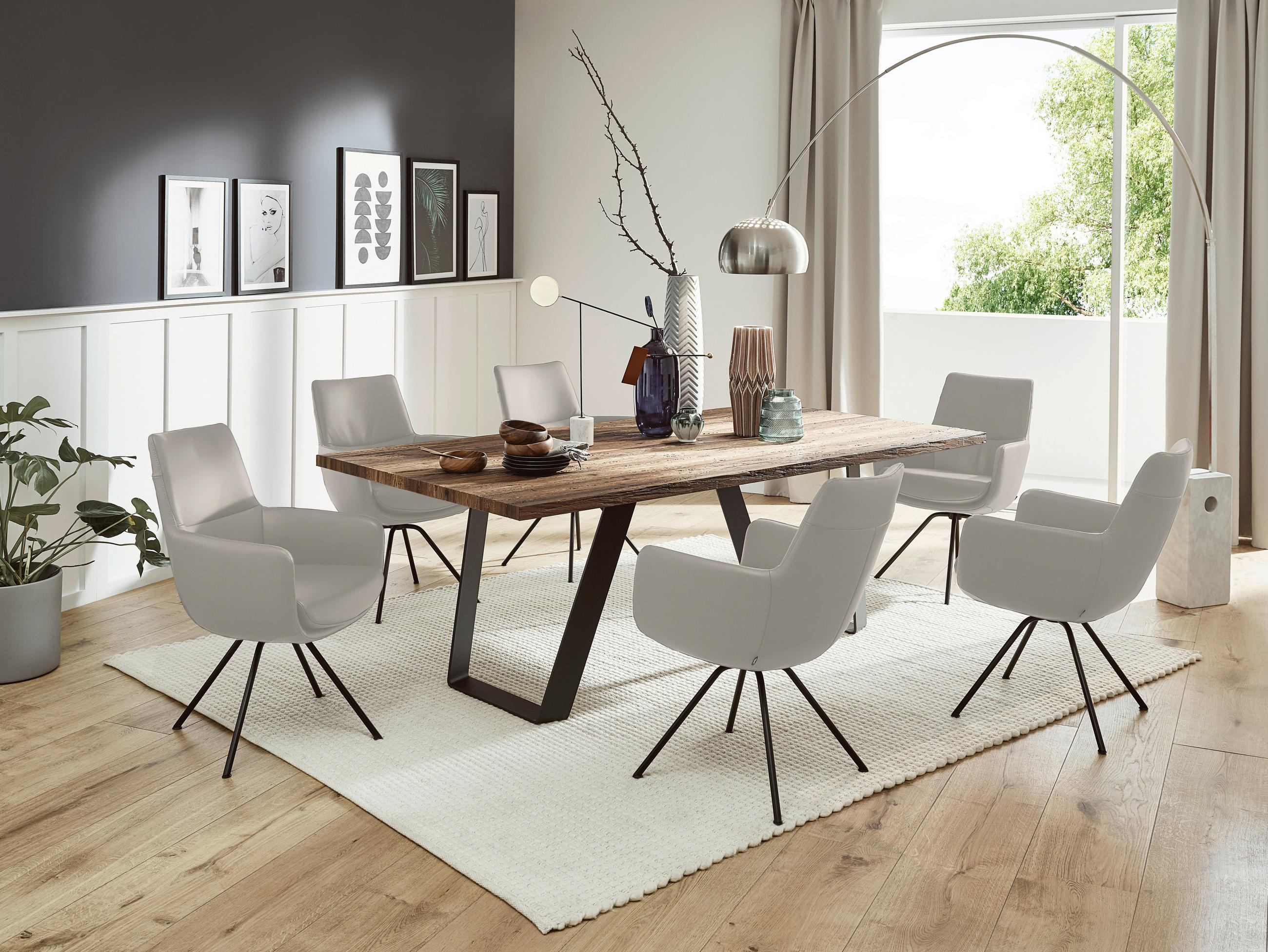 ARMLEHNSTUHL  in Stahl Echtleder  - Beige/Schwarz, Design, Leder/Metall (60/90/61cm) - Dieter Knoll