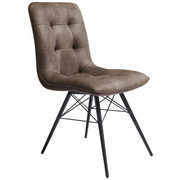 STUHL Mikrofaser Schichtholz Braun, Schwarz - Schwarz/Braun, Design, Holz/Textil (48/88/62cm) - Hom`in