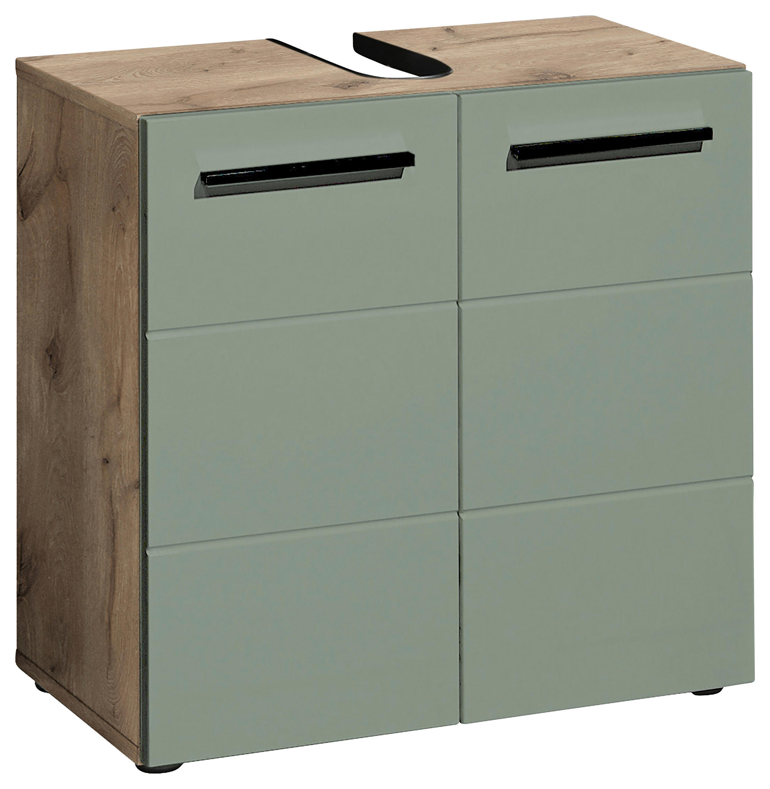 WASCHBECKENUNTERSCHRANK 60/62/31 cm  - Eichefarben/Schwarz, Basics, Holzwerkstoff/Kunststoff (60/62/31cm) - MID.YOU