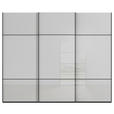 SCHWEBETÜRENSCHRANK  in Grau, Schwarz  - Schwarz/Grau, KONVENTIONELL, Glas/Holzwerkstoff (242/223/68cm) - Novel