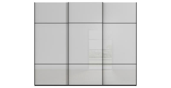 SCHWEBETÜRENSCHRANK in Grau, Schwarz - Schwarz/Grau, KONVENTIONELL, Glas/Holzwerkstoff (242/223/68cm) - Novel