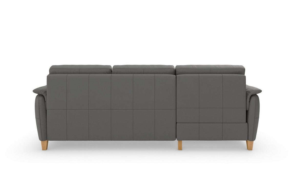 ECKSOFA PALMERA E in Echtleder Mokka  163/244 cm  - Eichefarben/Mokka, Basics, Leder/Holz (163/244cm) - Sit & More