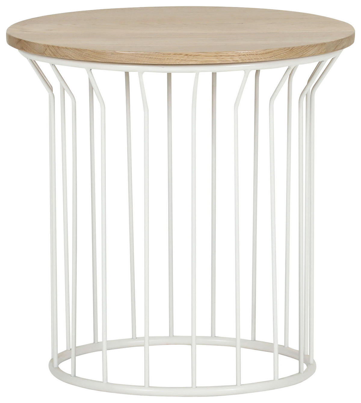 BEISTELLTISCH 45/45/45 cm Eiche massiv Eichefarben, Weiß, Naturfarben rund  - Eichefarben/Weiß, Design, Holz/Metall (45/45/45cm) - Landscape
