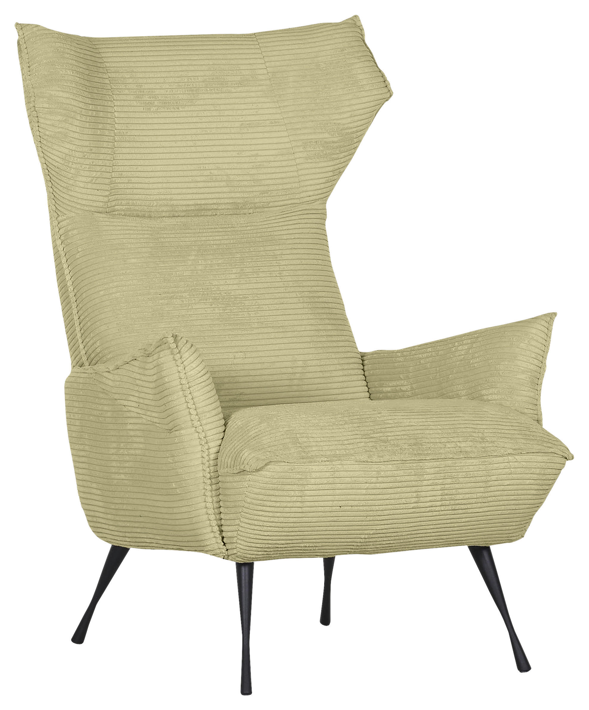 ÖRONLAPPSFÅTÖLJ i manchester ljusgrön  - ljusgrön/svart, Klassisk, metall/textil (83/110/92cm) - MID.YOU