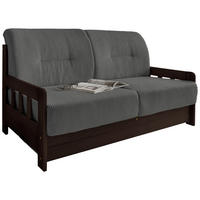 SCHLAFSOFA Cord Grau, Nussbaumfarben  - Nussbaumfarben/Grau, MODERN, Textil (154/88/90cm) - Livetastic
