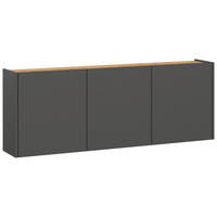 SCHUHSCHRANK Graphitfarben, Eichefarben  - Eichefarben/Graphitfarben, Design, Holzwerkstoff (138/52/25cm)