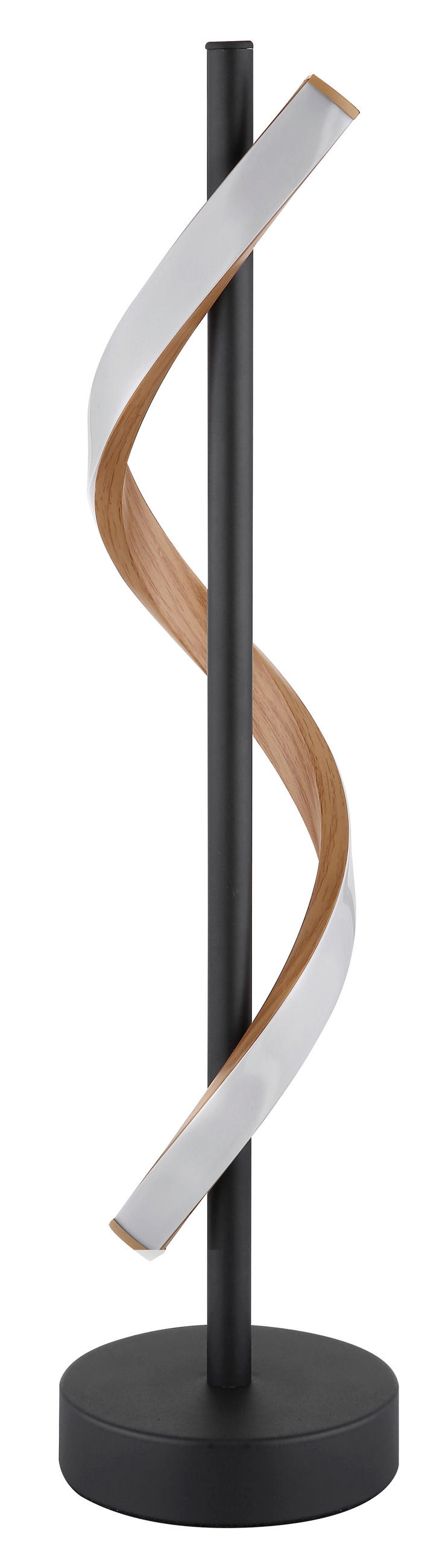 LED-TISCHLEUCHTE 15,5/49,3 cm   - Schwarz/Braun, Design, Kunststoff/Metall (15,5/49,3cm) - Globo