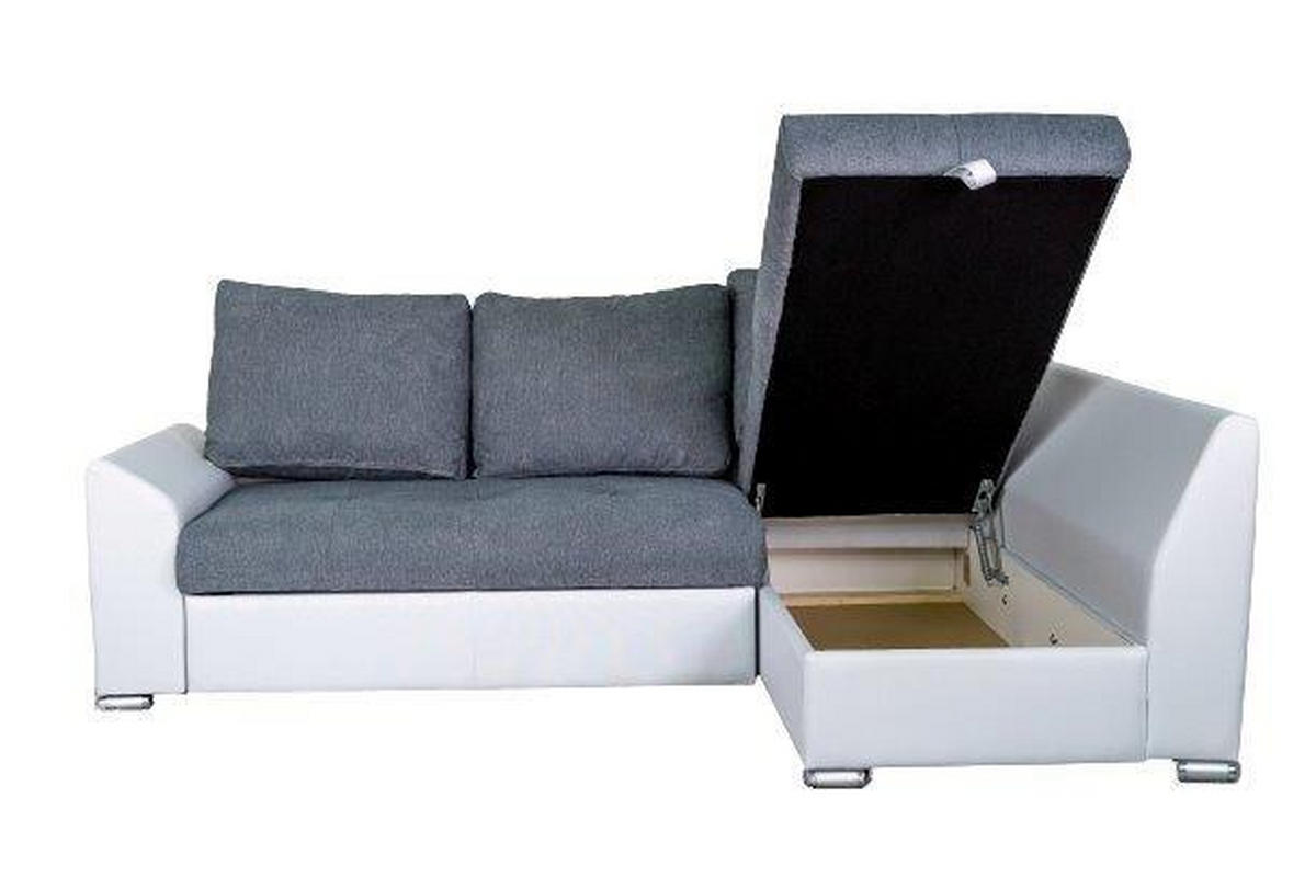 SJEDEĆA GARNITURA drvo, metal, tekstil  siva, bijela   - bijela/siva, Design, drvni materijal/drvo (240/150cm) - Xora