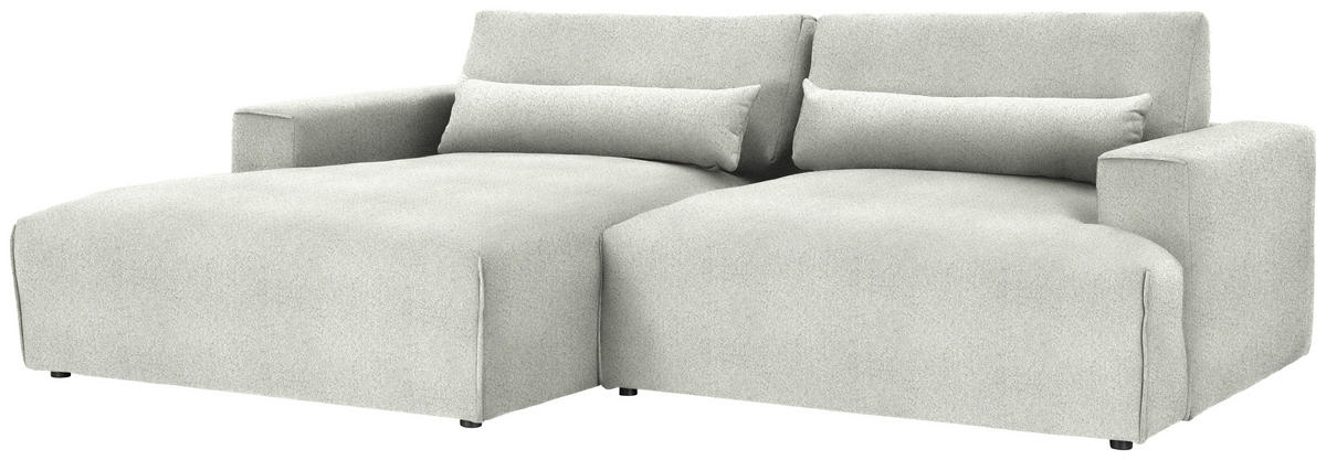 ECKSOFA Chenille Creme  - Creme/Schwarz, Design, Kunststoff/Textil (187/268cm) - Stylife