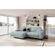 ECKSOFA  in Flachgewebe Hellblau  177/253 cm  - Schwarz/Hellblau, Design, Textil/Metall (177/253cm) - Dieter Knoll
