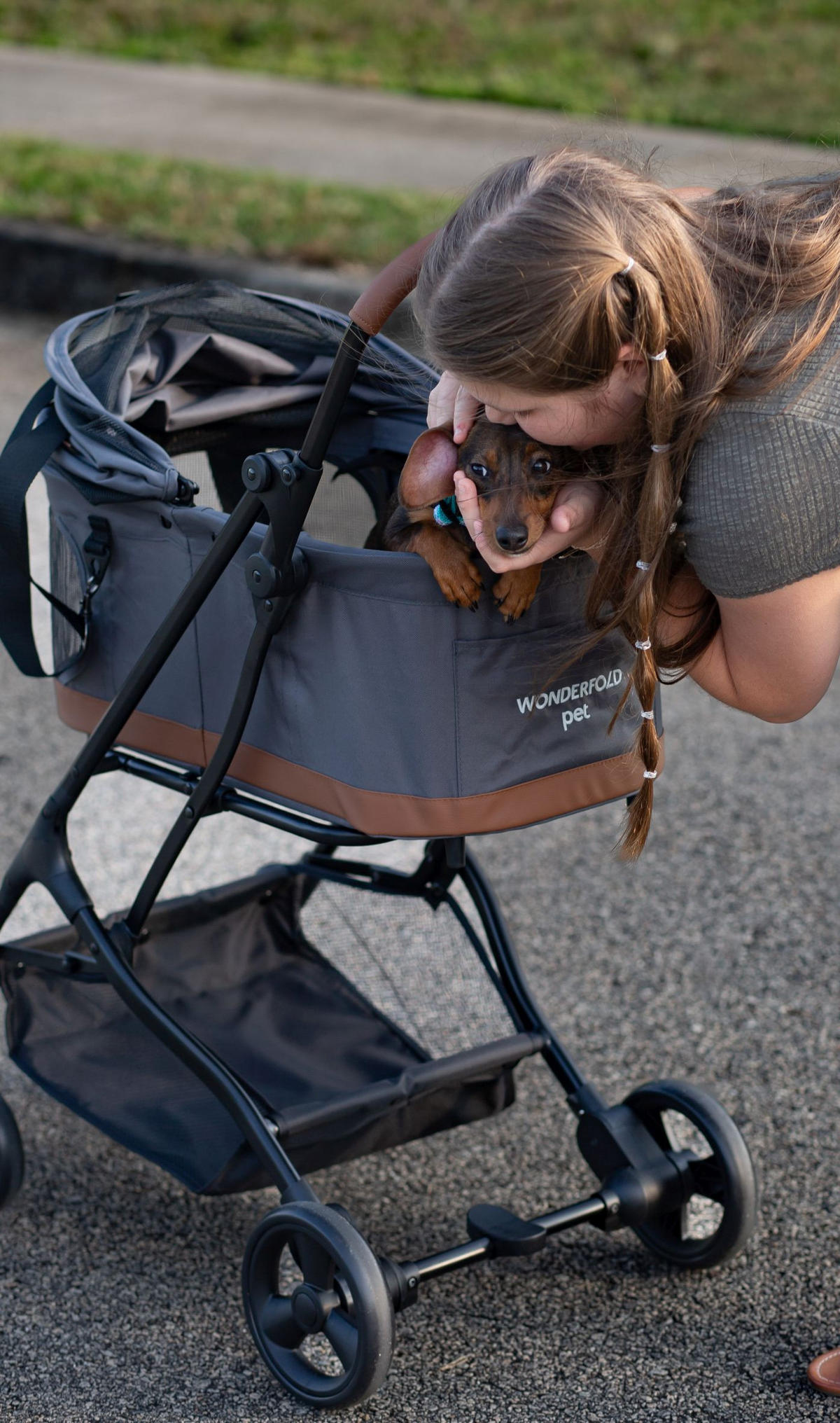 HUNDEBUGGY P2 Pet Stroller  - Schwarz/Grau, Basics, Textil/Metall (68/44/100cm) - WONDERFOLD