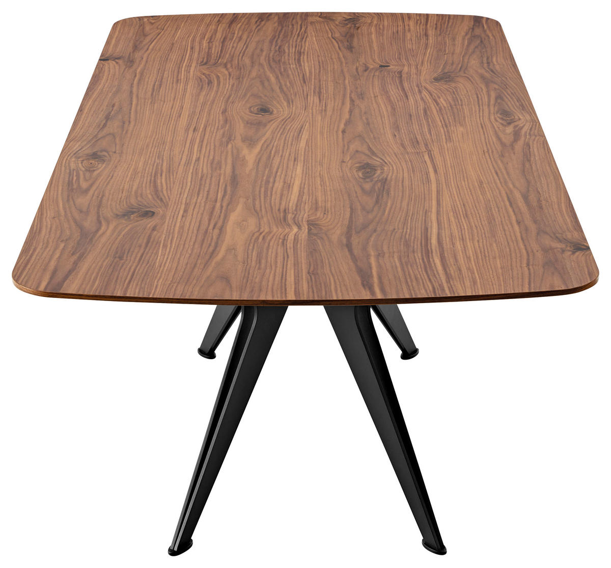 ESSTISCH Nussbaum furniert rechteckig Nussbaumfarben  - Nussbaumfarben/Schwarz, Design, Holz/Metall (200/100/76cm) - Koinor
