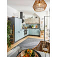 ECKKÜCHE 305/185 cm  in Eichefarben, Pastellblau  - Pastellblau/Eichefarben, Design, Holzwerkstoff/Metall (305/185cm) - Xora