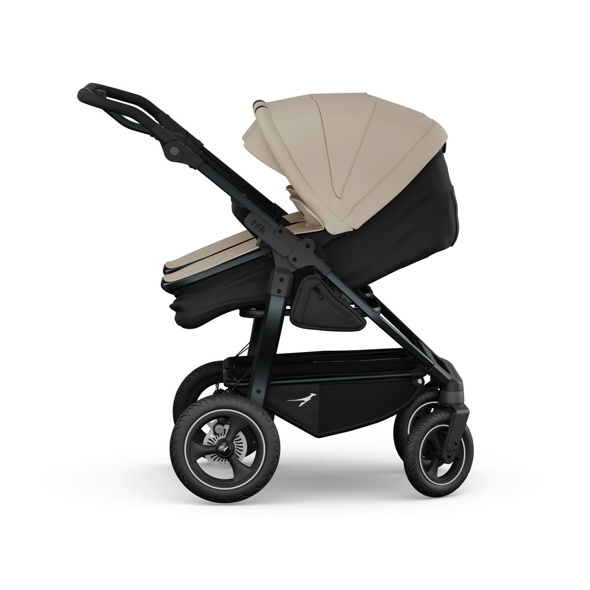 GESCHWISTERWAGEN Duo 2-in-1 Kombi  - Sandfarben/Anthrazit, Basics, Textil/Metall (79/111/110cm) - TFK